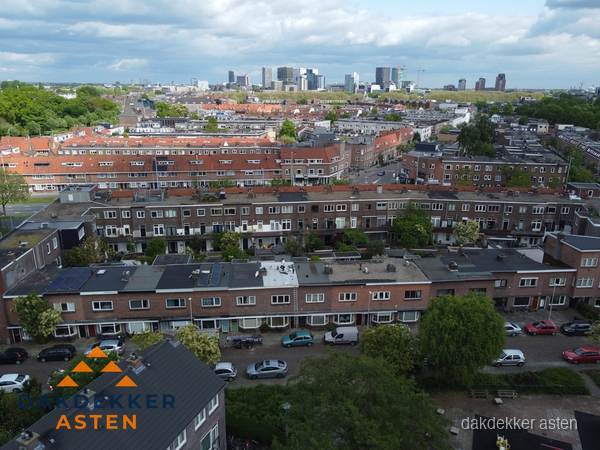 Luchtfoto van daken in woonwijk Asten Luchtfoto van daken in woonwijk Asten