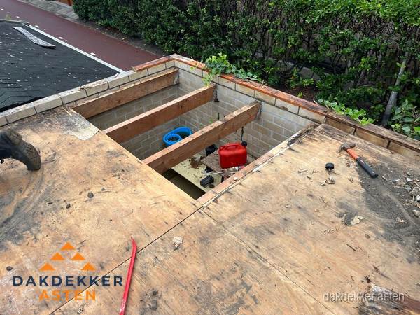 Plat dak vervangen met open constructie in Asten Plat dak vervangen met open constructie in Asten